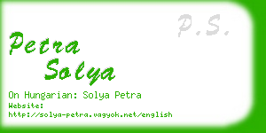 petra solya business card